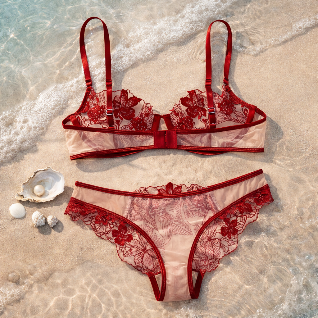 'La Vie en Rouge' Lingerie Set